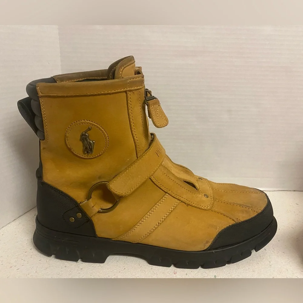 Polo by Ralph Lauren Men’s Tan Conquest Zip Up Boot 13D